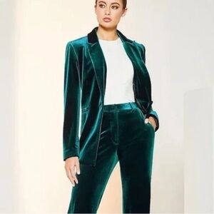 Alex Marie Liza Velvet Emerald Green Blazer